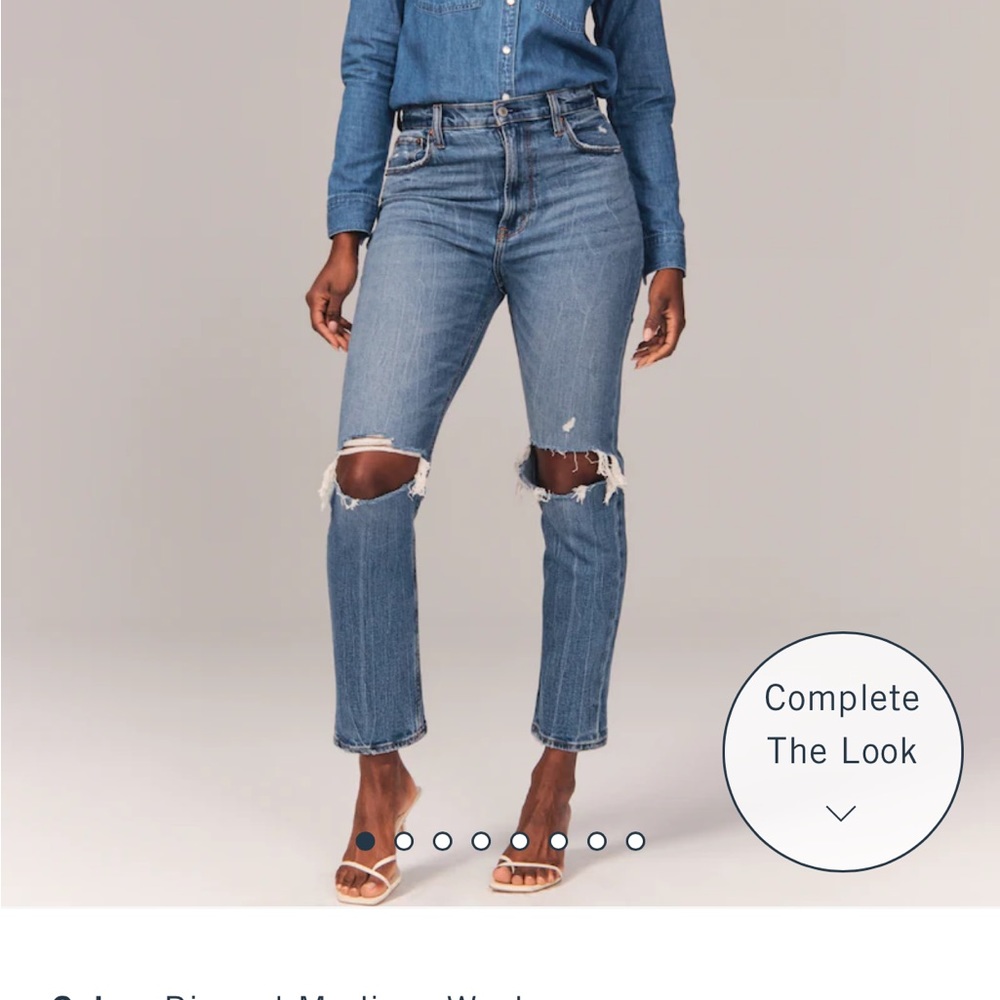Abercrombie the ankle straight ultra high rise curve love jean